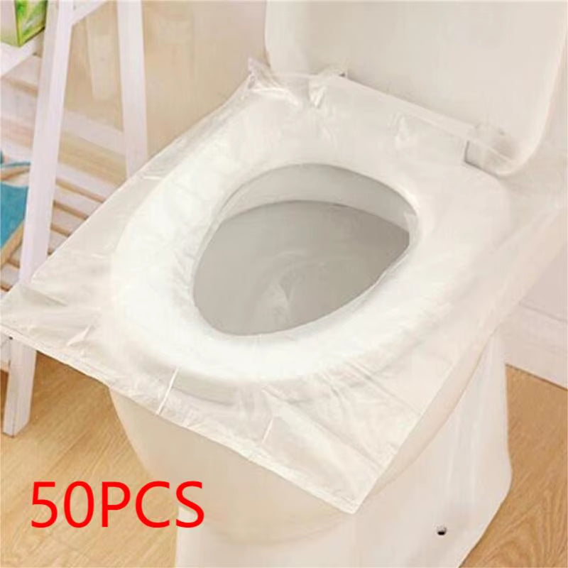 50 Pack Individually Wrapped Disposable Waterproof Toilet Seat Covers, Non-Slip Protectors for Travel
